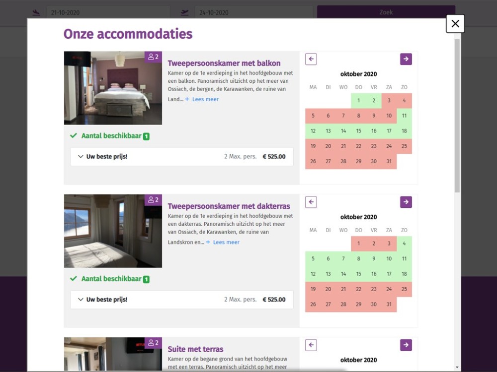 Online booking engine voor hotels