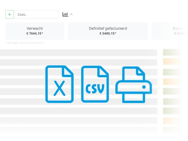 Boekhoud export hotel
