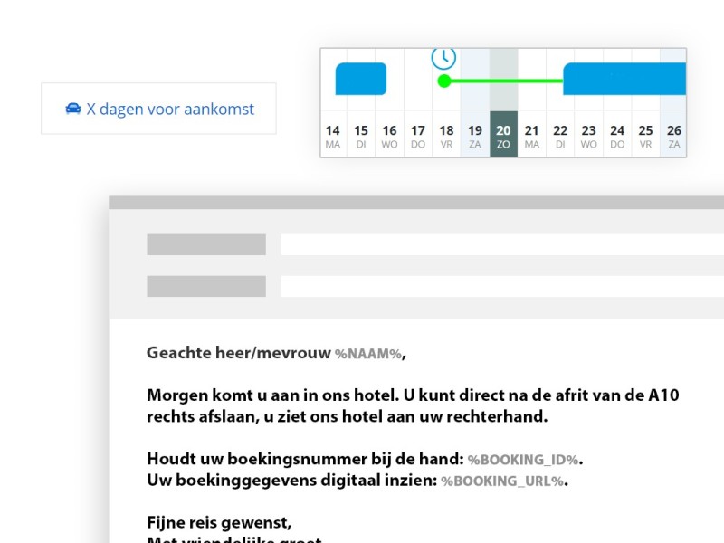 Mailsjablonen hotel reserveringsbevestiging