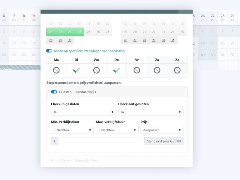 Bulkwijzigingen boekingen camping