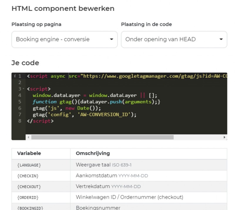 Maatwerk booking engine